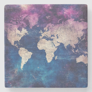 Dessous-de-verre En Pierre Carte du monde céleste vintage (4)