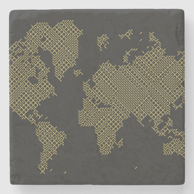 Dessous-de-verre En Pierre Carte du monde de Digitals (Devant)