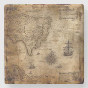 Dessous-de-verre En Pierre Carte du trésor nautique