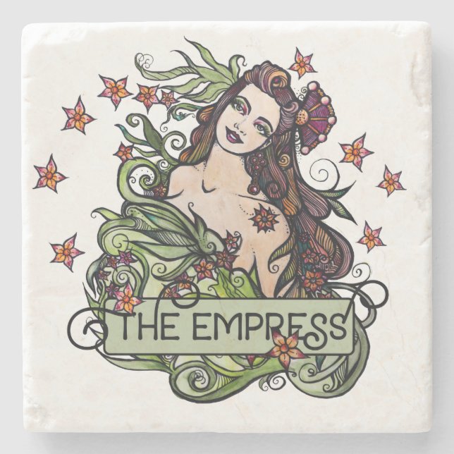 Dessous-de-verre En Pierre Carte Tarot Empress (Devant)
