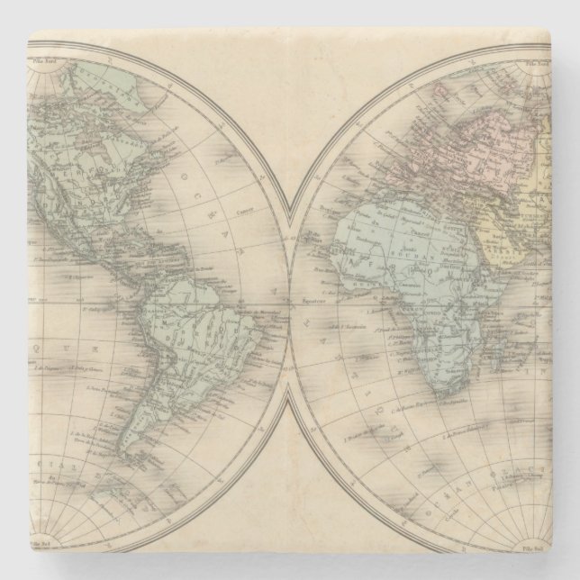 Dessous-de-verre En Pierre Cartes du monde (Devant)