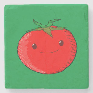 Dessous-de-verre En Pierre Carton mignon Tomate vert