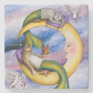 Dessous-de-verre En Pierre Cat Mermaid 29