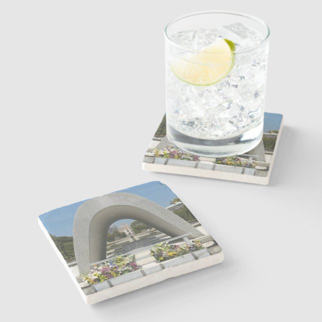 Dessous-de-verre En Pierre Cénotaphe commémoratif d'Hiroshima (Côté)