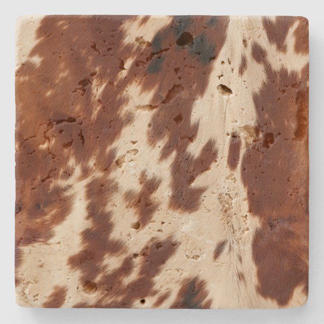 Dessous-de-verre En Pierre Céramique noire Brown Western Cream (Devant)
