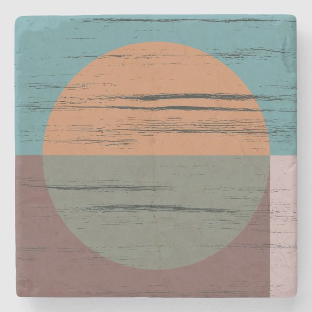 Dessous-de-verre En Pierre Cercle Orange Et Vert (Devant)