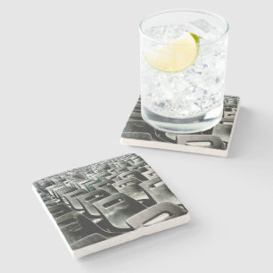 Dessous-de-verre En Pierre Chaises gris monochromatique