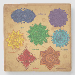Dessous-de-verre En Pierre Chakra, Ajna, muladhara, anahata, manipura,