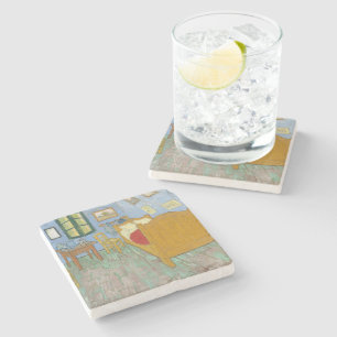 Dessous-de-verre En Pierre Chambre de Van Gogh à Arles - Jaune et Bleu Classi