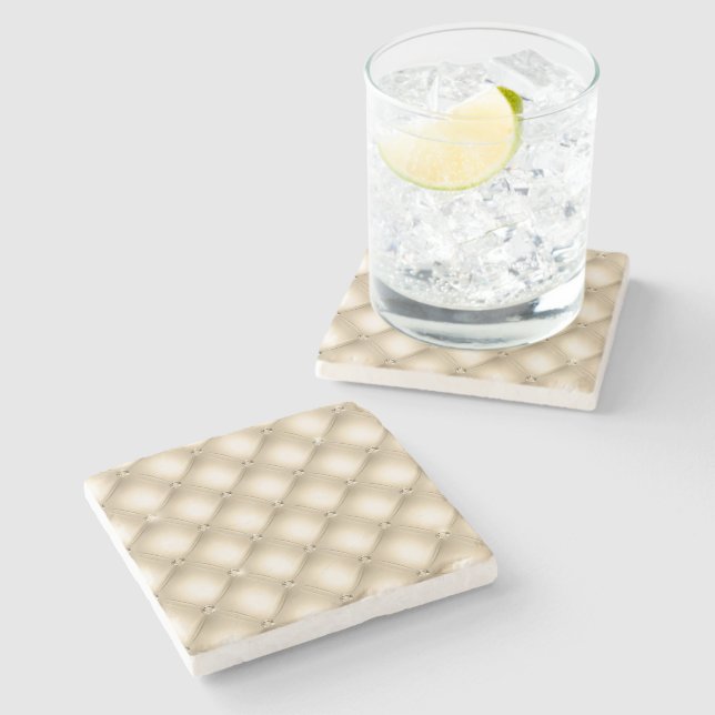 Dessous-de-verre En Pierre Champagne Diamond de crème d'or (Côté)