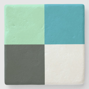 Dessous-de-verre En Pierre Charbon blanc Turquoise vert Aqua bleu Motif moder