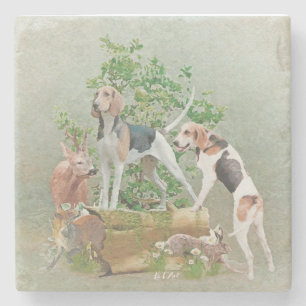 Dessous-de-verre En Pierre Chasse aux chiens