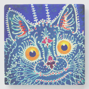 Dessous-de-verre En Pierre Chat gothique bleu
