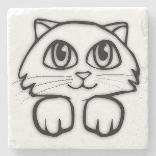 Dessous-de-verre En Pierre Chat mignon aux grands yeux