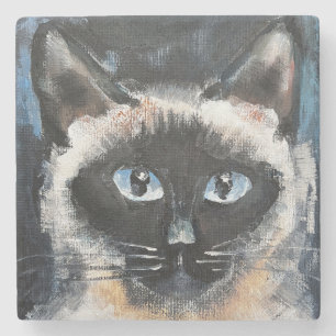 Dessous-de-verre En Pierre chat siamois