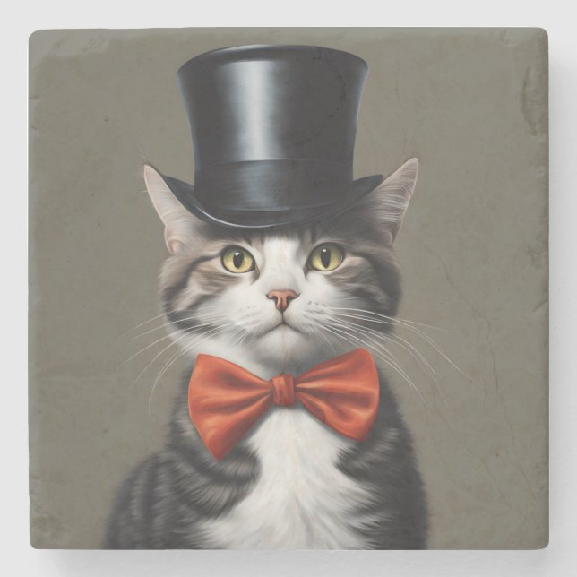 Dessous-de-verre En Pierre Chat victorien (Devant)