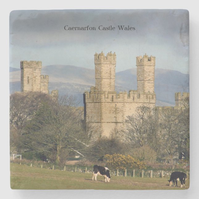 Dessous-de-verre En Pierre Château de Caernarfon Wales. (Devant)