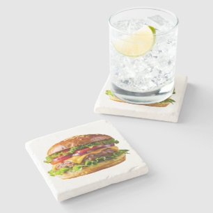 Dessous-de-verre En Pierre ChaussureHabille hamburger empilé thic