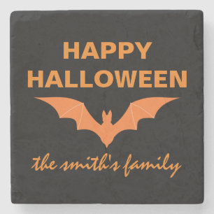 Dessous-de-verre En Pierre Chauve-souris Halloween personnalisée