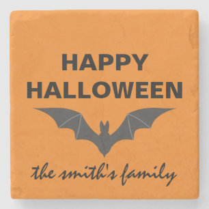 Dessous-de-verre En Pierre Chauve-souris Halloween personnalisée