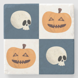 Dessous-de-verre En Pierre Checks de Skulls et Pumkins