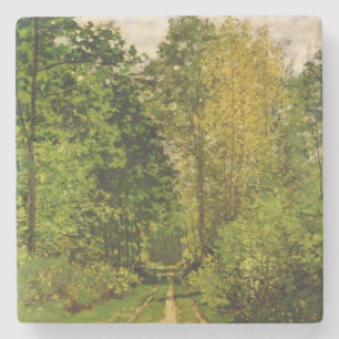 Dessous-de-verre En Pierre Chemin boisé de Claude Monet
