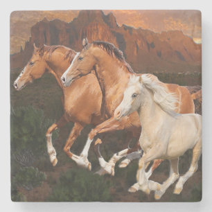 Dessous-de-verre En Pierre Chevaux sauvages d'Arizona