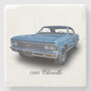 DESSOUS-DE-VERRE EN PIERRE CHEVROLET 1966 CHEVELLE SOLIDES SOLUBLES