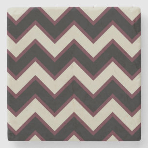 Dessous-de-verre En Pierre Chevron noir crème rouge