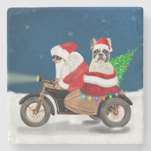 Dessous-de-verre En Pierre Chien de Noël Père Noël