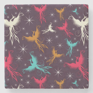 Dessous-de-verre En Pierre Chiffre motif d'oiseaux de Phoenix