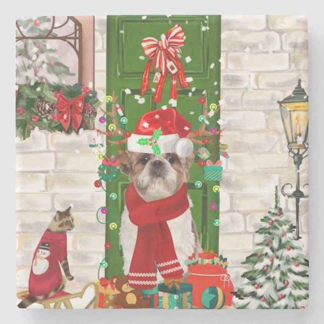 Dessous-de-verre En Pierre Chih Tzu Chien Noël (Devant)