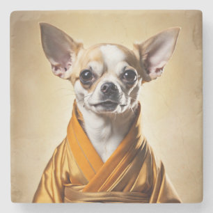 Dessous-de-verre En Pierre Chihuahua bouddhiste
