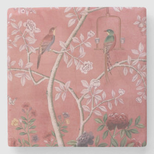 Dessous-de-verre En Pierre Chinoiserie rose