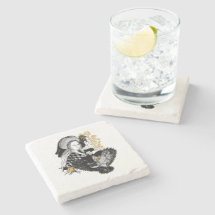 Dessous-de-verre En Pierre Chouette gothique et femme