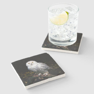 Dessous-de-verre En Pierre Chouette hivernale majestueuse