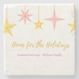 Dessous-de-verre En Pierre Christmas Coaster with Holiday Motifs