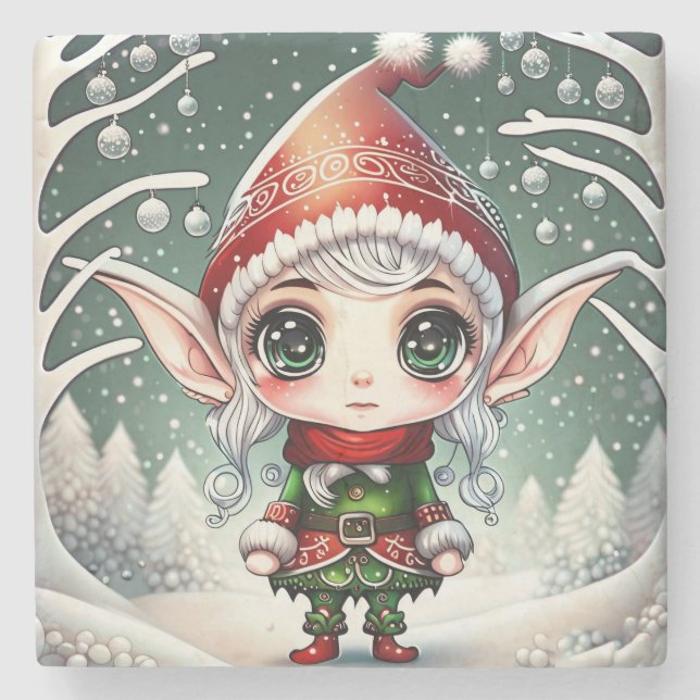 Dessous-de-verre En Pierre Christmas Elf (Devant)