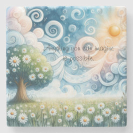 Dessous-de-verre En Pierre Ciel tourbillonnant / Marguerites & Citation