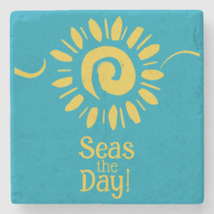 Dessous-de-verre En Pierre Citation du jour de la Maison de la mer Sun Blue Y