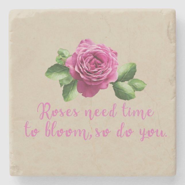 Dessous-de-verre En Pierre Citations amusantes sur les roses et l'amour (Devant)