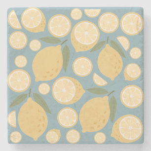 Dessous-de-verre En Pierre Citron jaune Motif