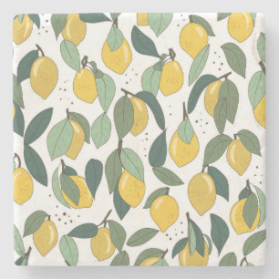 Dessous-de-verre En Pierre Citron Tropical : Vintage clair sans joint