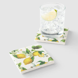 Dessous-de-verre En Pierre Citrons, agrumes, art méditerranéen   