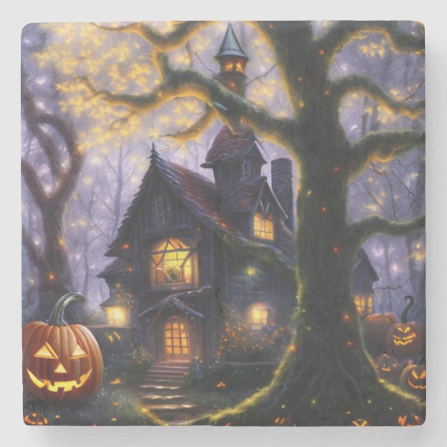 Dessous-de-verre En Pierre citrouille/automne/automne/Halloween (Devant)
