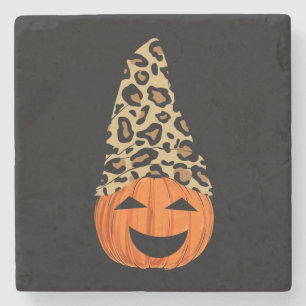 Dessous-de-verre En Pierre Citrouille de Casquette Leopard mignon