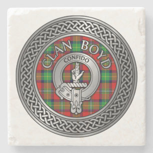 Dessous-de-verre En Pierre Clan Boyd Crest & Tartan Knot