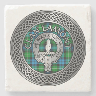 Dessous-de-verre En Pierre Clan Lamont Crest & Tartan Knot