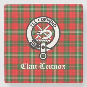 Dessous-de-verre En Pierre Clan Lennox Crest Badge & Tartan