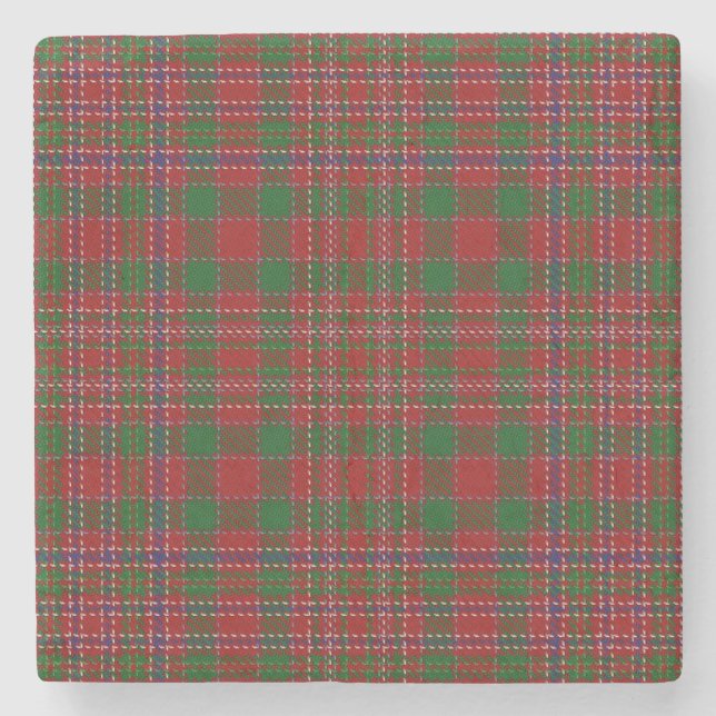 Dessous-de-verre En Pierre Clan MacAlister Tartan, ancienne taverne écossaise (Devant)